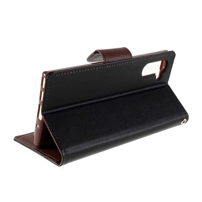 Goospery - Samsung Galaxy Note 10 Hülle - Handy Bookcover - Fancy Diary Series - schwarz/braun