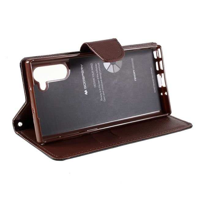 Goospery - Samsung Galaxy Note 10 Hülle - Handy Bookcover - Fancy Diary Series - schwarz/braun
