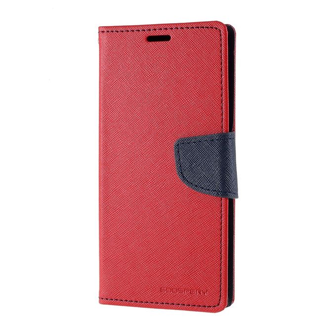 Goospery - Samsung Galaxy Note 10 Hülle - Handy Bookcover - Fancy Diary Series - rot/navy