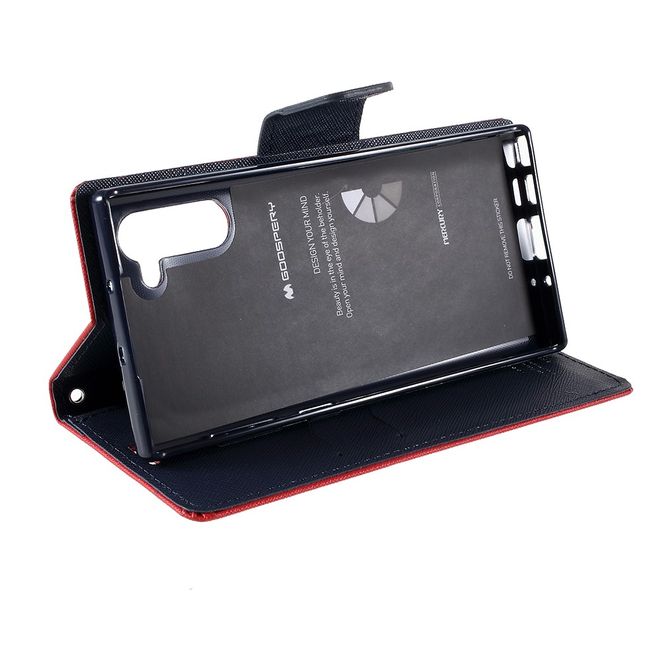 Goospery - Samsung Galaxy Note 10 Hülle - Handy Bookcover - Fancy Diary Series - rot/navy