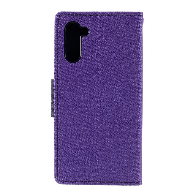 Goospery - Samsung Galaxy Note 10 Hülle - Handy Bookcover - Fancy Diary Series - purpur/navy