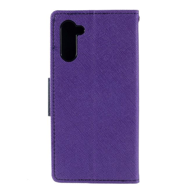 Goospery - Samsung Galaxy Note 10 Hülle - Handy Bookcover - Fancy Diary Series - purpur/navy