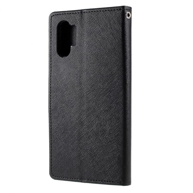 Goospery - Samsung Galaxy Note 10+ / Note 10+ 5G Hülle - Handy Bookcover - Fancy Diary Series - schwarz