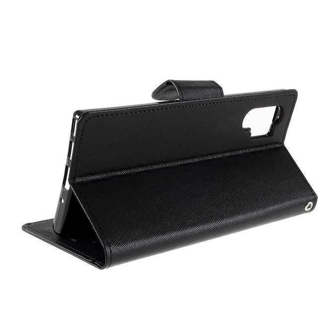 Goospery - Samsung Galaxy Note 10+ / Note 10+ 5G Hülle - Handy Bookcover - Fancy Diary Series - schwarz