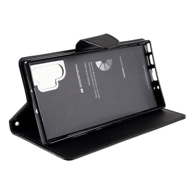 Goospery - Samsung Galaxy Note 10+ / Note 10+ 5G Hülle - Handy Bookcover - Fancy Diary Series - schwarz