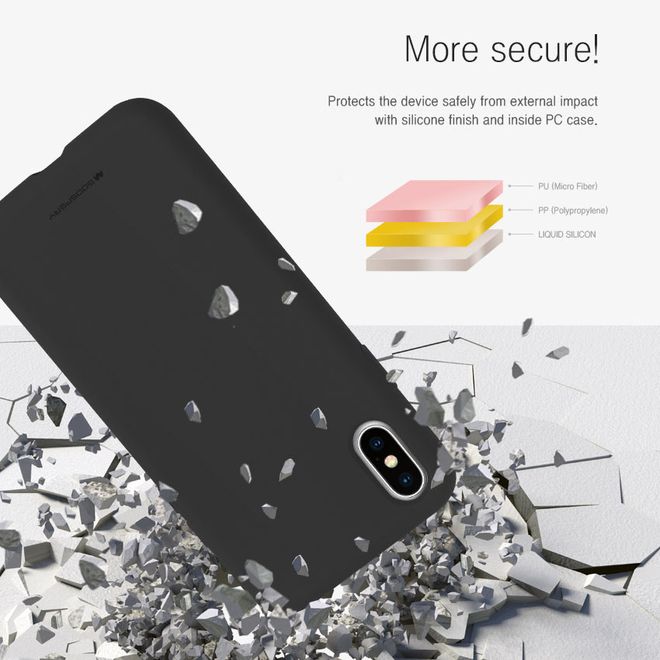 Goospery - Samsung Galaxy Note 10 Handyhülle - Case aus Silikon - Silicone Case Series - schwarz