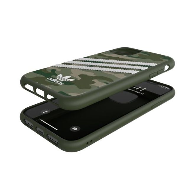 Adidas - iPhone 11 Hülle - Camo Woman Backcover mit Logo und Streifen - grün/weiss