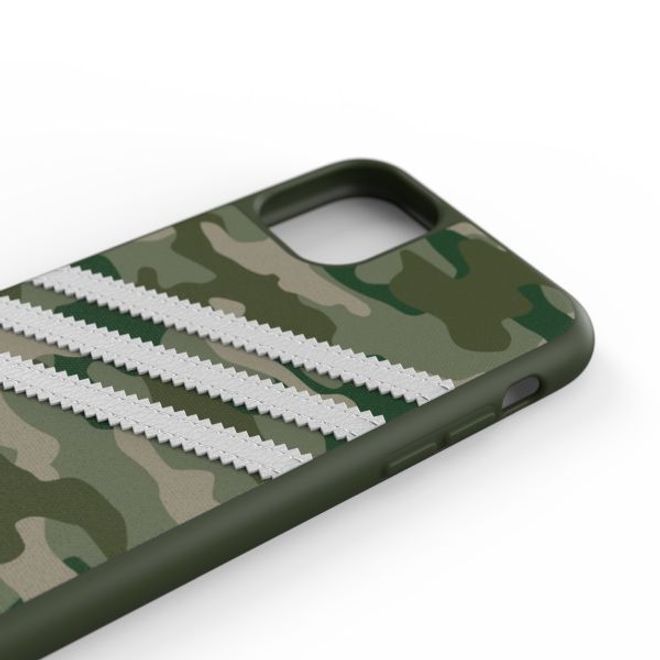 Adidas - iPhone 11 Hülle - Camo Woman Backcover mit Logo und Streifen - grün/weiss