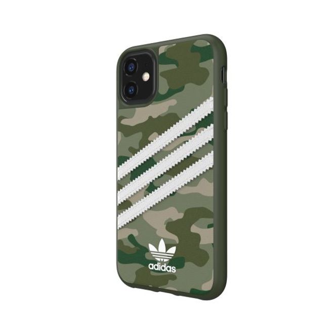 Adidas - iPhone 11 Hülle - Camo Woman Backcover mit Logo und Streifen - grün/weiss