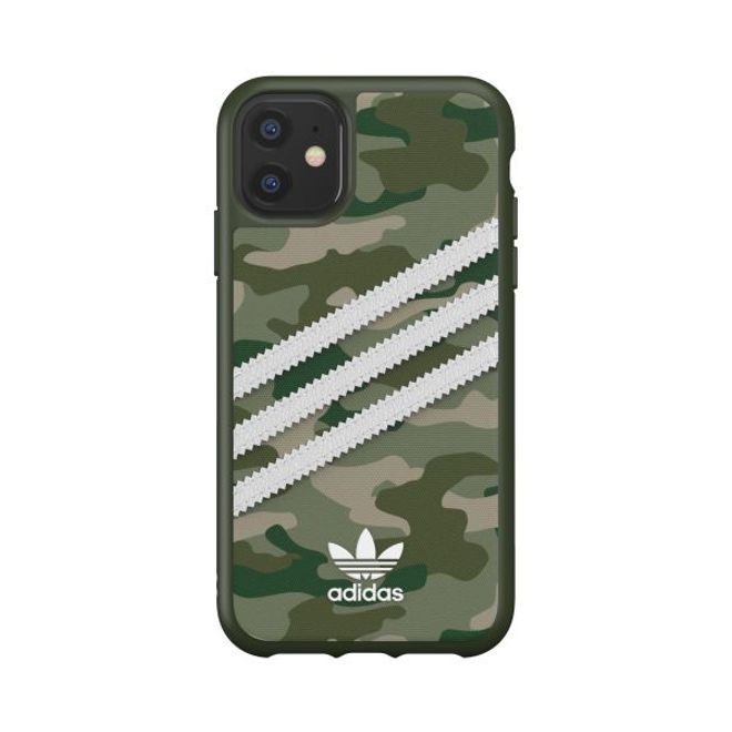 Adidas - iPhone 11 Hülle - Camo Woman Backcover mit Logo und Streifen - grün/weiss