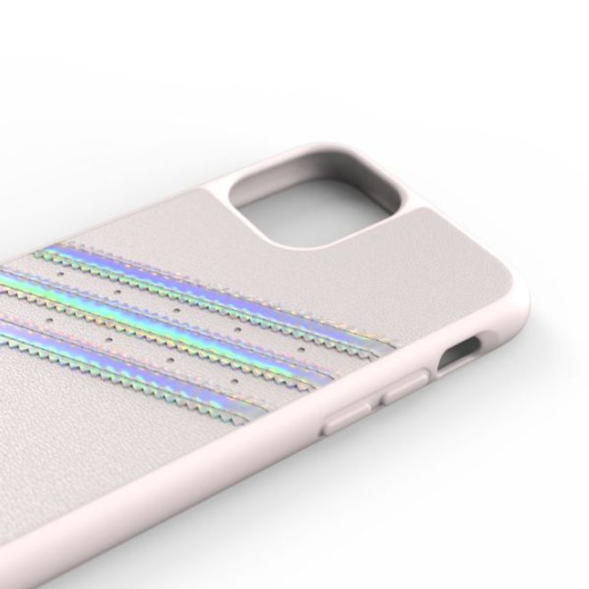 Adidas - iPhone 11 Pro Hülle - PU Woman Backcover mit Logo und Streifen - pink/silver
