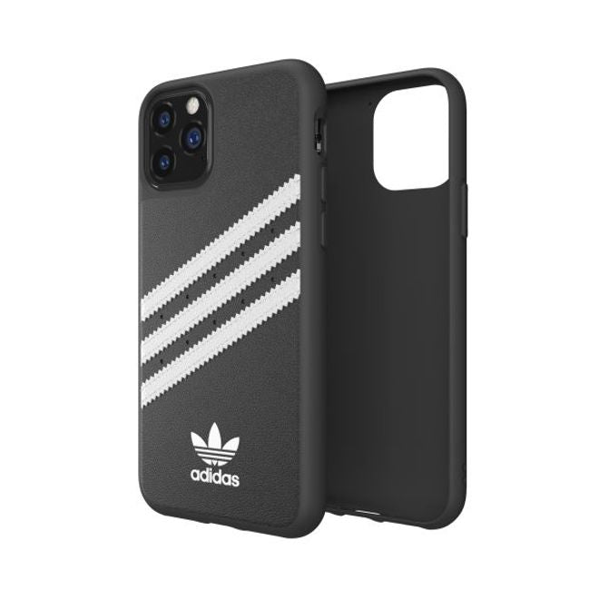 Adidas - iPhone 11 Pro Hülle - PU Backcover mit Logo und Streifen - schwarz/weiss