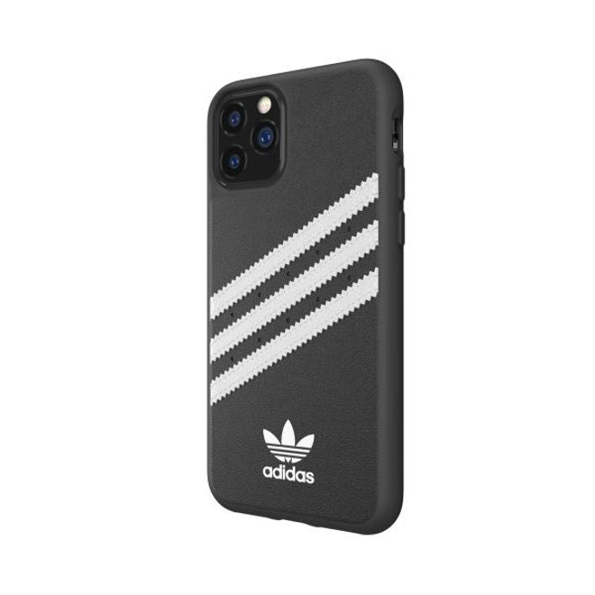 Adidas - iPhone 11 Pro Hülle - PU Backcover mit Logo und Streifen - schwarz/weiss