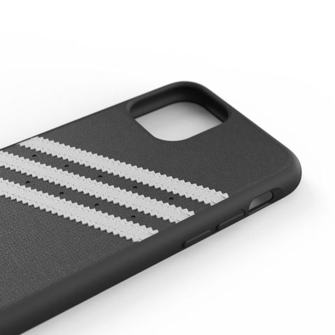 Adidas - iPhone 11 Pro Hülle - PU Backcover mit Logo und Streifen - schwarz/weiss