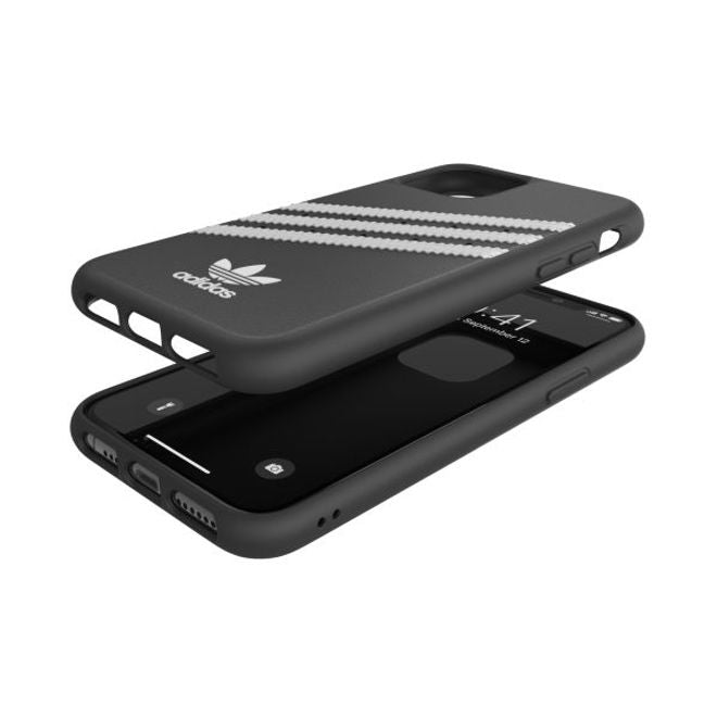 Adidas - iPhone 11 Pro Hülle - PU Backcover mit Logo und Streifen - schwarz/weiss