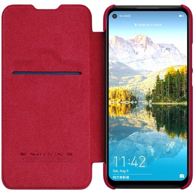 Nillkin - Huawei Mate 30 Lite Hülle - Leder Book Case - Qin Series - rot