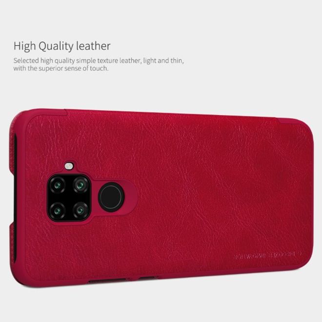 Nillkin - Huawei Mate 30 Lite Hülle - Leder Book Case - Qin Series - rot