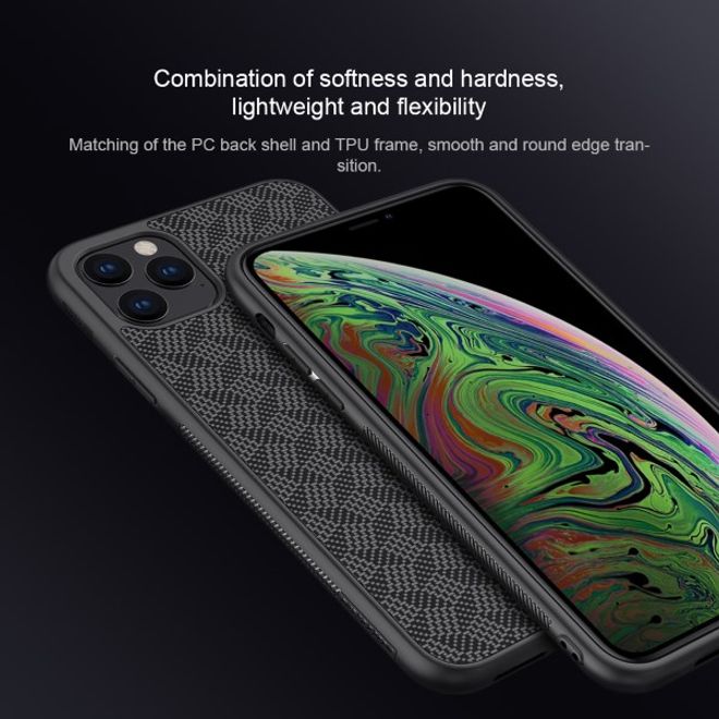 Nillkin - iPhone 11 Pro Max Handy Case - Hülle aus Plastik/Carbon - Synthetic Fiber Series - Plaid schwarz