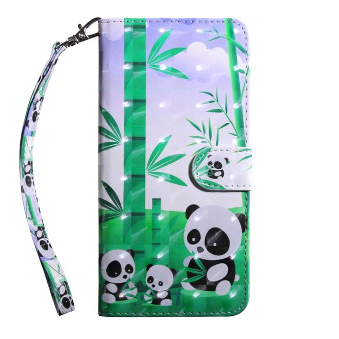 iPhone 11 Hülle - Schimmerndes Leder Case - Pandas