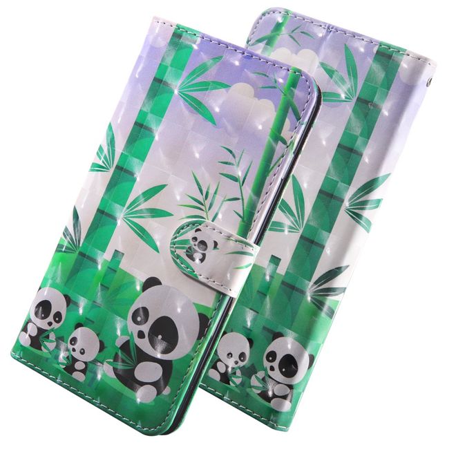 iPhone 11 Hülle - Schimmerndes Leder Case - Pandas