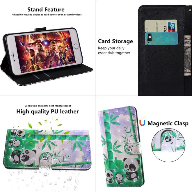 iPhone 11 Hülle - Schimmerndes Leder Case - Pandas