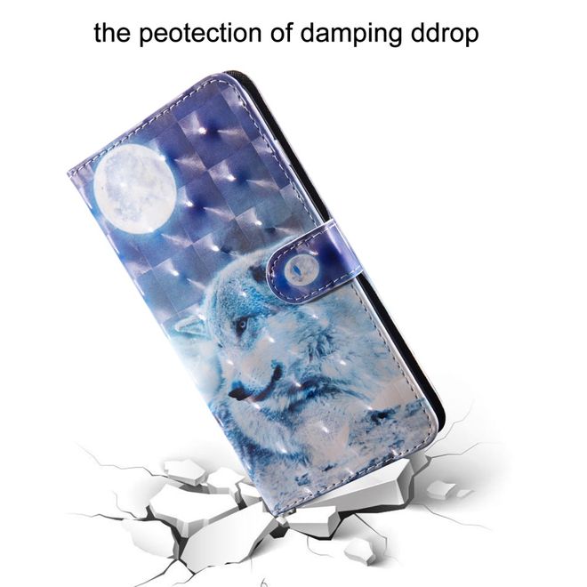 Étui pour iPhone 11 Pro Max - Étui en cuir scintillant - Loup blanc