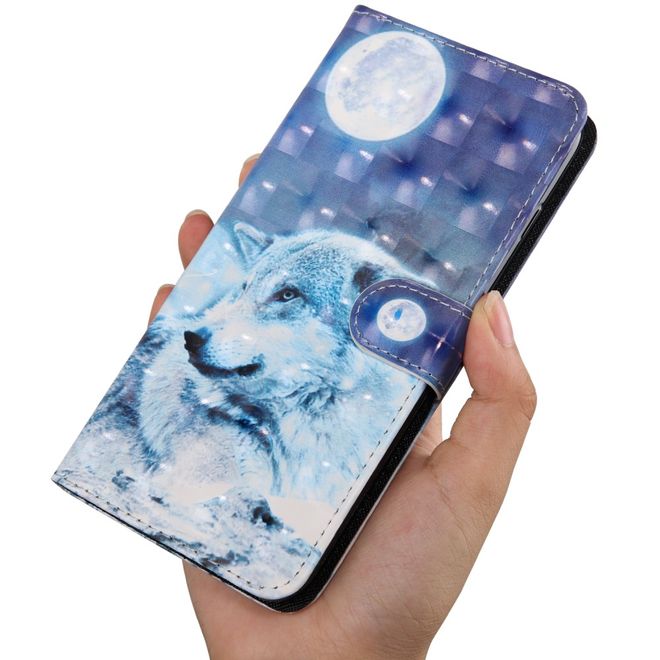 Étui pour iPhone 11 Pro Max - Étui en cuir scintillant - Loup blanc