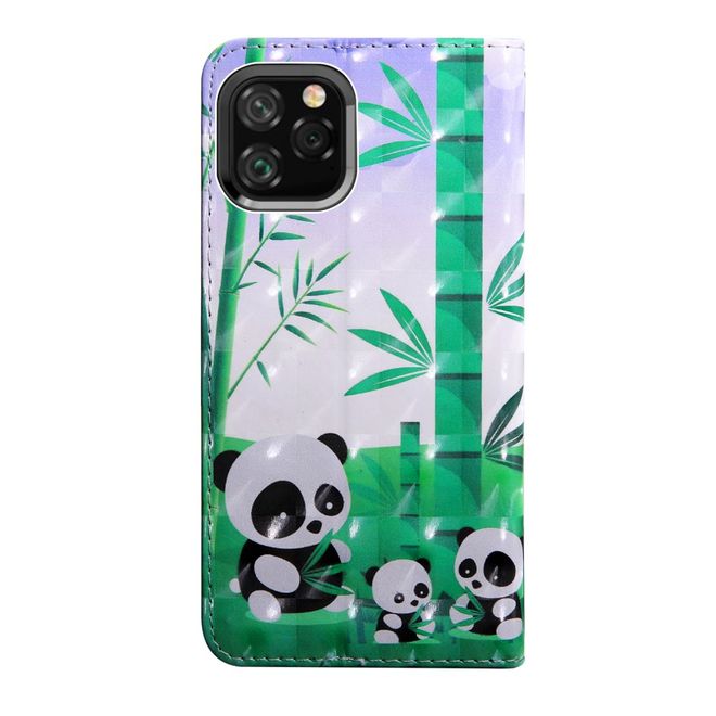Étui pour iPhone 11 Pro - Étui en cuir scintillant - Pandas