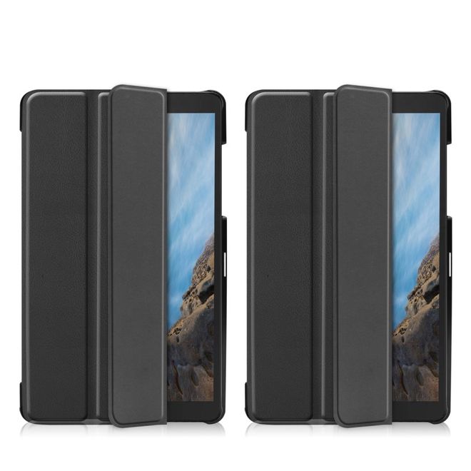 Samsung Galaxy Tab A 8.0 (2019) Hülle - Dreifach faltbares Leder Case - schwarz