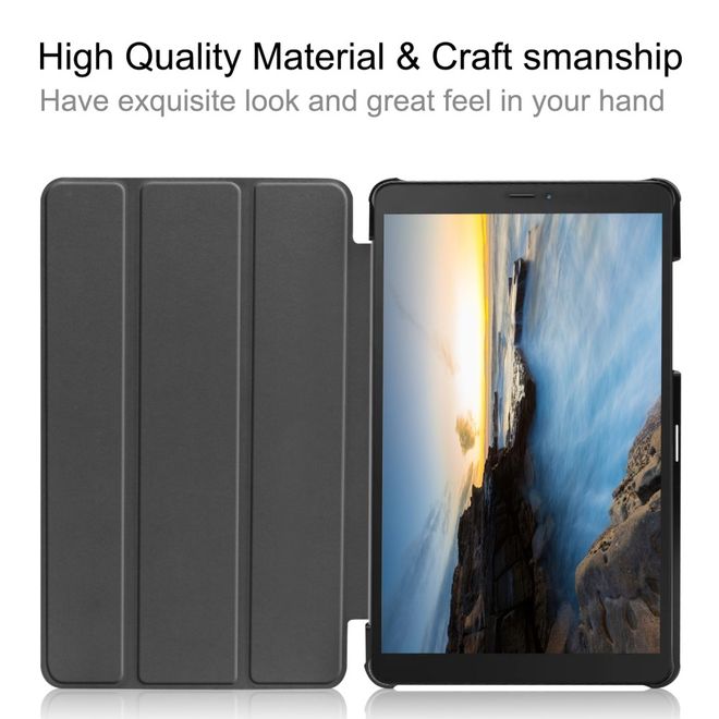 Samsung Galaxy Tab A 8.0 (2019) Hülle - Dreifach faltbares Leder Case - schwarz