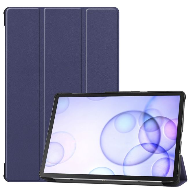 Samsung Galaxy Tab S6 Hülle - Dreifach faltbares Leder Case - dunkelblau