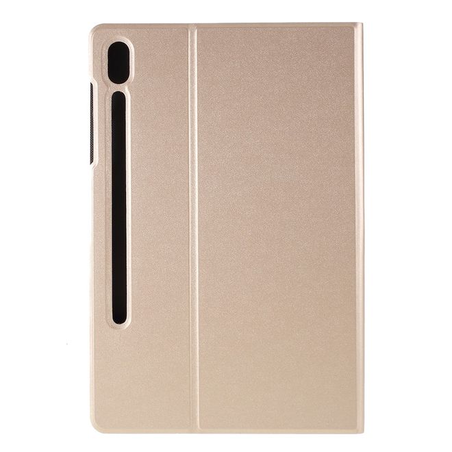 Samsung Galaxy Tab S6 Tablet Hülle - Leder Case - mit Standfunktion - gold