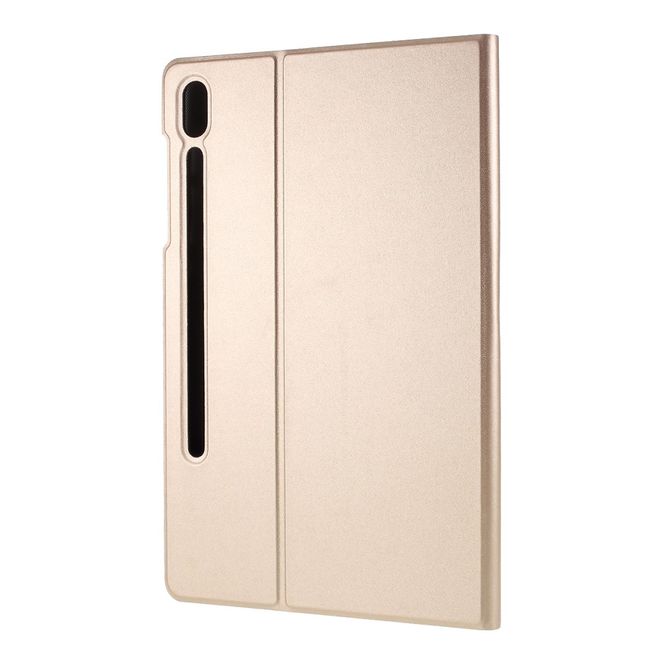 Samsung Galaxy Tab S6 Tablet Hülle - Leder Case - mit Standfunktion - gold