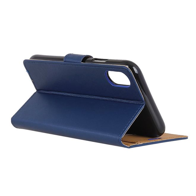 Huawei Y5 (2019) Handy Hülle - Classic II Leder Bookcover Series - blau