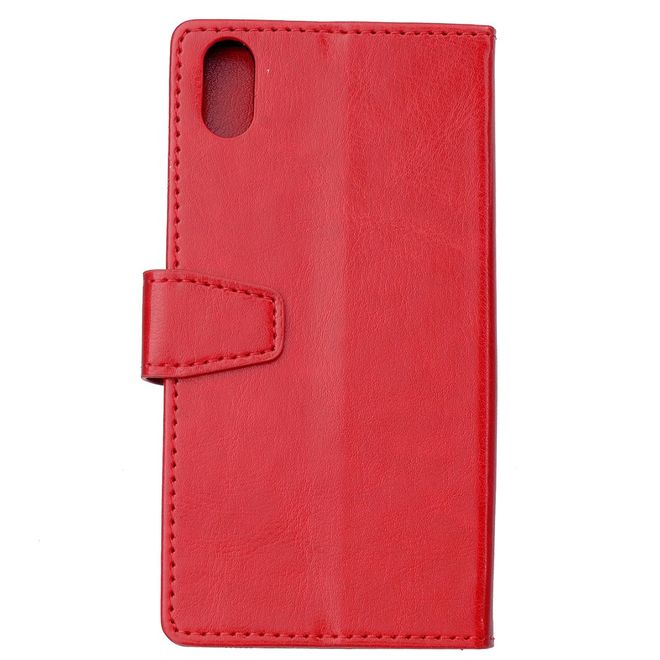 Huawei Y5 (2019) Handyhülle - Crazy Horse Leder Bookcover Series - rot