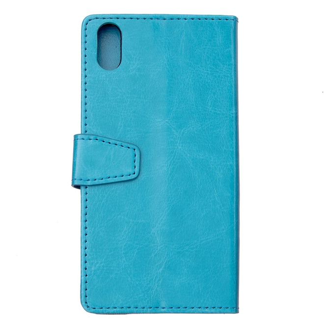 Huawei Y5 (2019) Handyhülle - Crazy Horse Leder Bookcover Series - blau