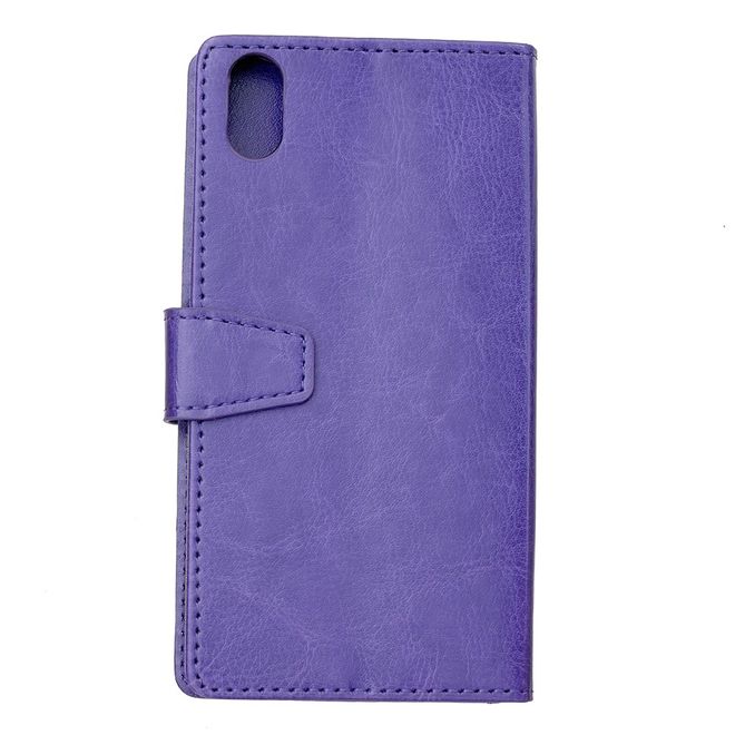 Huawei Y5 (2019) Handyhülle - Crazy Horse Leder Bookcover Series - purpur