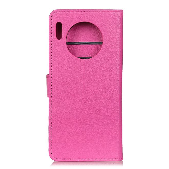 Huawei Mate 30 Handy Hülle - Litchi Leder Bookcover Series - pink