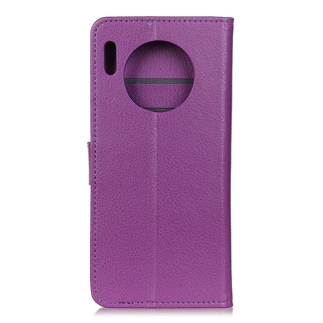 Huawei Mate 30 Handy Hülle - Litchi Leder Bookcover Series - purpur