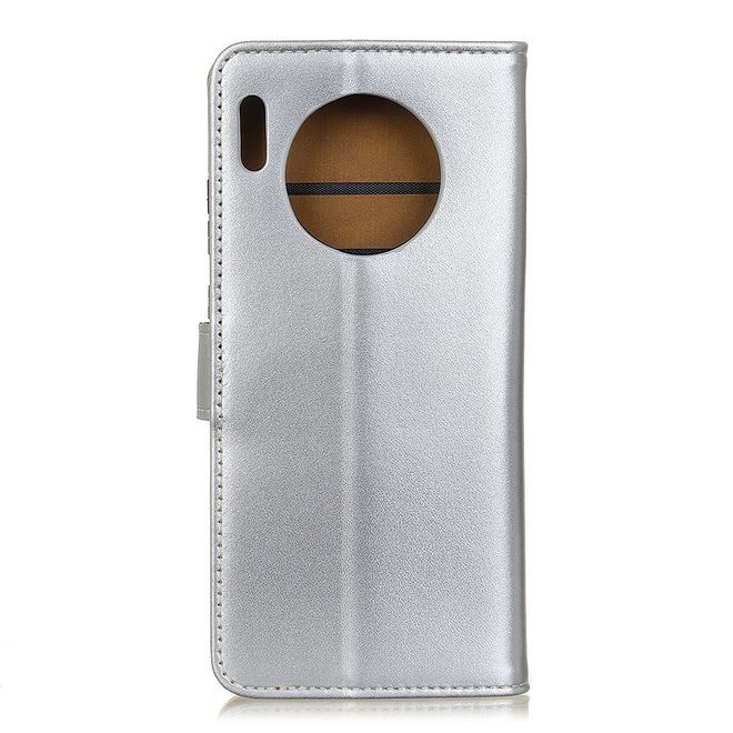 Huawei Mate 30 Handy Hülle - Classic II Leder Bookcover Series - silber