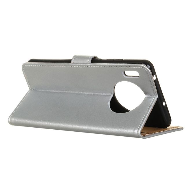 Huawei Mate 30 Pro Handy Hülle - Classic II Leder Bookcover Series - silber