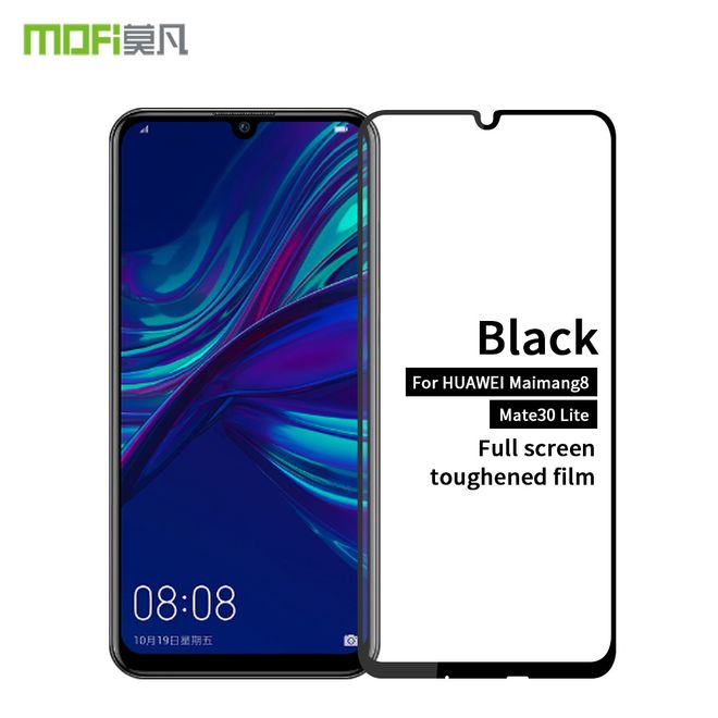 Mofi - Huawei Mate 30 Lite Schutzglas Displayschutz - Panzer Glas - schwarz