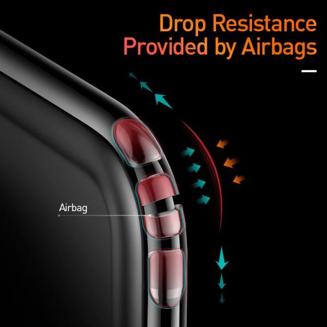 Baseus - iPhone 11 Pro Max Hülle - Ultrarobuster Rahmen - Safety Airbags Series - transparent/schwarz