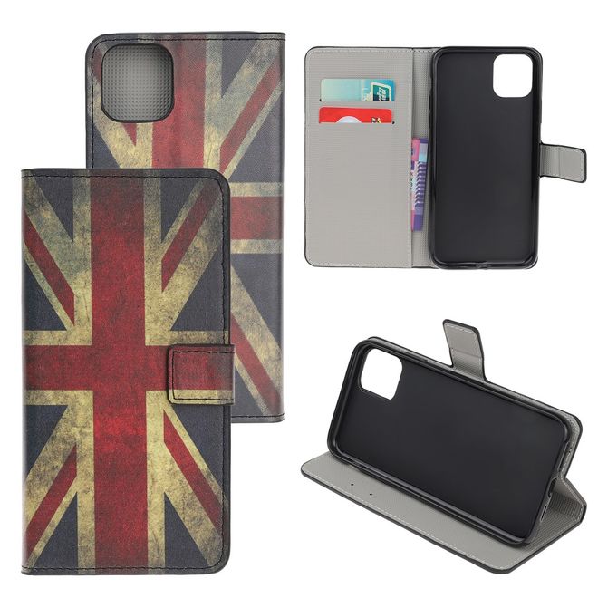 Étui pour iPhone 11 Pro - Collection Couverture Livre en Cuir - Drapeau Rétro du Royaume-Uni
