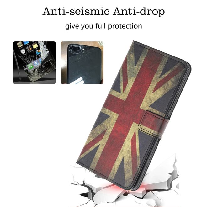 Étui pour iPhone 11 Pro - Collection Couverture Livre en Cuir - Drapeau Rétro du Royaume-Uni