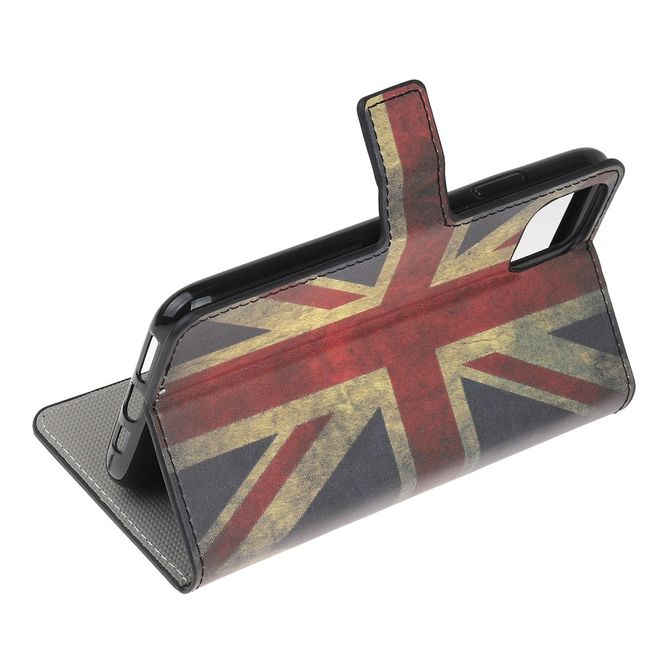 Étui pour iPhone 11 Pro - Collection Couverture Livre en Cuir - Drapeau Rétro du Royaume-Uni