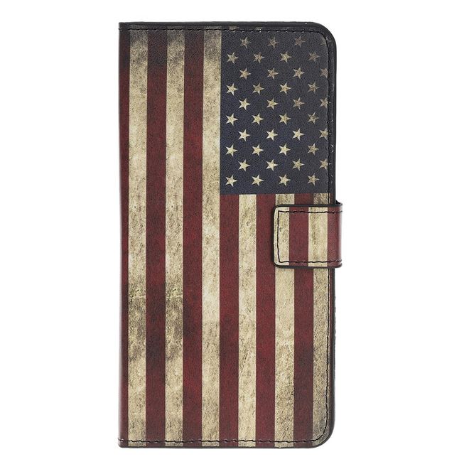 Étui pour iPhone 11 Pro - Collection Couverture Livre en Cuir - Drapeau américain rétro