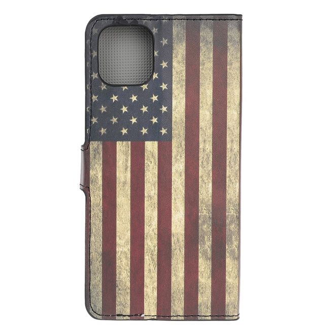Étui pour iPhone 11 Pro - Collection Couverture Livre en Cuir - Drapeau américain rétro