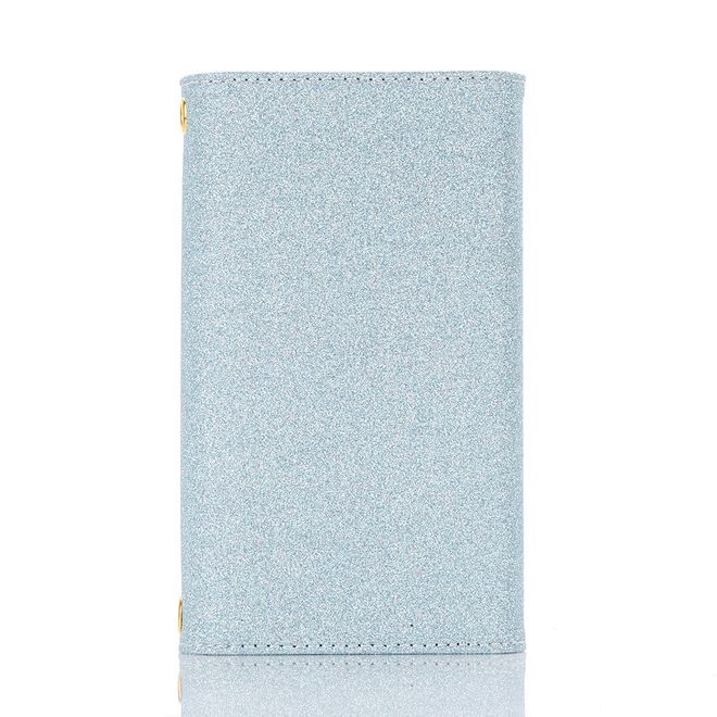 iPhone 11 Pro Max Handyhülle - Glitzernde Clutch mit Halsband - hellblau