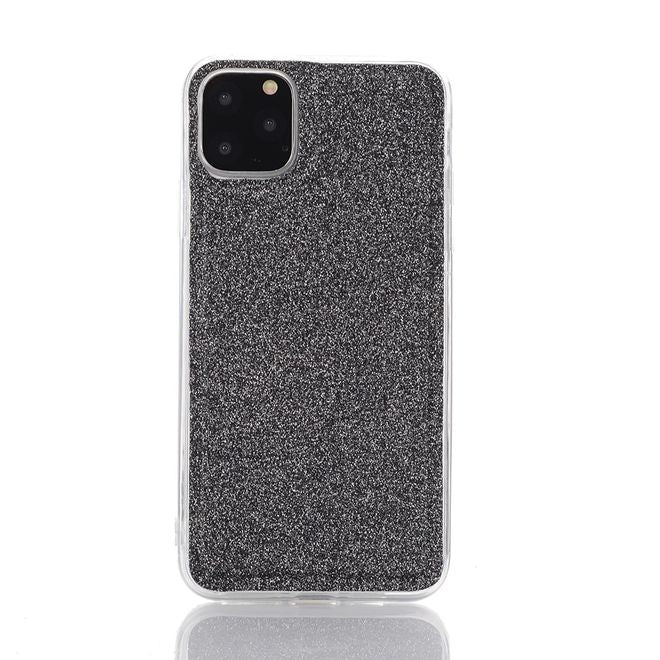 iPhone 11 Pro Max Phone Case - Glittering Clutch with Neck Strap - Black